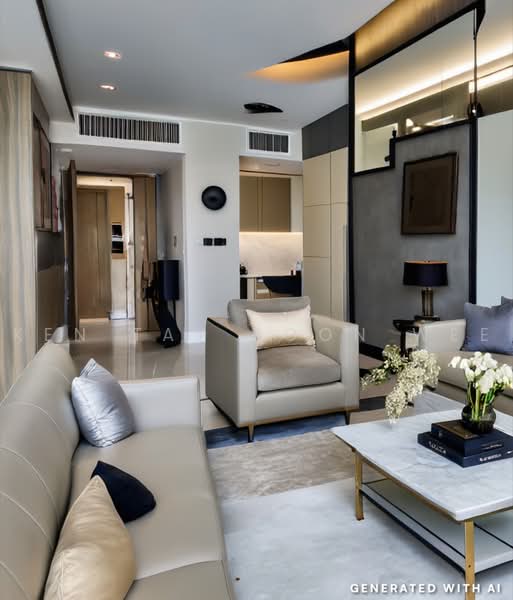 The Trilinq, Jalan Lempeng, 4 Bedrooms, 1,518 sqft, Condominium For Sale, by Ken Tay Boon Wee, 500230377 - Living Room with AI creation - PropertyGuru.com.sg