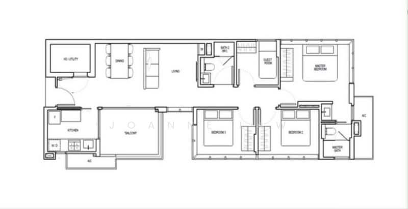 Straits at Joo Chiat, Joo Chiat Pl, 3 Bedrooms, 1,044 sqft, Condominium For Rent, by Joanne Law, 500230380 - PropertyGuru.com.sg