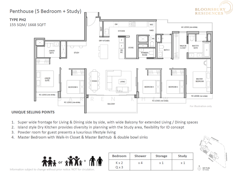 Bloomsbury Residences, 61 Media Circle, 5 Bedrooms, 1,668 sqft, Apartment For Sale, by Darren Khew, 500230675 - PropertyGuru.com.sg