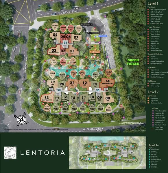 Lentoria, 32 Lentor Hills Road, Mandai / Upper Thomson, 3 Bedrooms, 1,119 sqft, Condominium For Sale, by Kai Lin Koh, 500230758 - Site Plan - PropertyGuru.com.sg