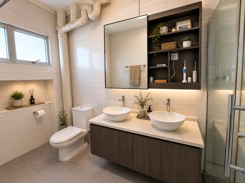 557 Choa Chu Kang North 6, 557 Choa Chu Kang North 6, 4 Bedrooms, 1,572 sqft, HDB Flat For Sale, by Clinton Yew, 500231423 - Master Bathroom - AI Impression Only - PropertyGuru.com.sg
