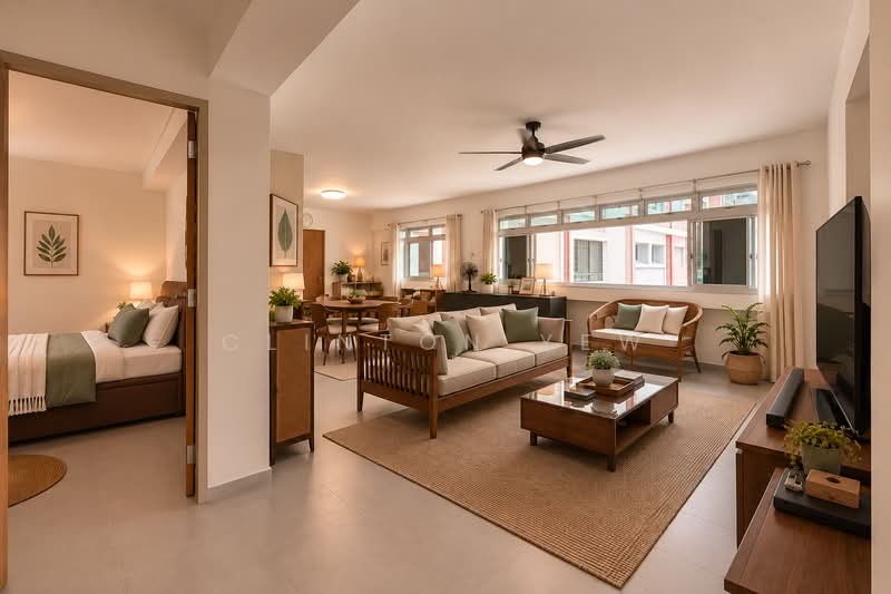 557 Choa Chu Kang North 6, 557 Choa Chu Kang North 6, 4 Bedrooms, 1,572 sqft, HDB Flat For Sale, by Clinton Yew, 500231423 - Living Area - AI Impression Only - PropertyGuru.com.sg