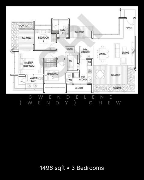 St Patrick's Residences, 60 St. Patrick'S Road, 3 Bedrooms, 1,496 sqft, Apartment For Sale, by Gwendelene (Wendy) Chew, 500231547 - PropertyGuru.com.sg