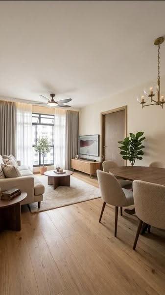 419B Northshore Drive, 419B Northshore Drive, Hougang / Punggol / Sengkang, 2 Bedrooms, 721 sqft, HDB Flat For Sale, by Eleanor Loke, 500231777 - Living Room (3D visuals) - PropertyGuru.com.sg