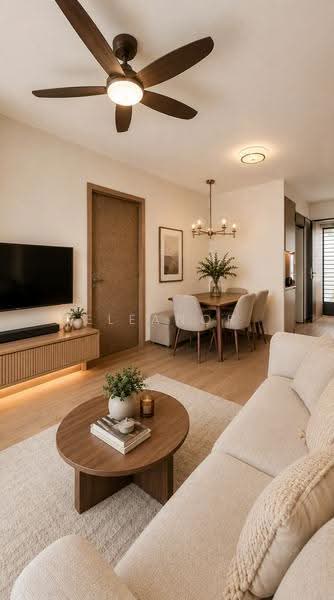 419B Northshore Drive, 419B Northshore Drive, Hougang / Punggol / Sengkang, 2 Bedrooms, 721 sqft, HDB Flat For Sale, by Eleanor Loke, 500231777 - Living Room (3D visuals) - PropertyGuru.com.sg