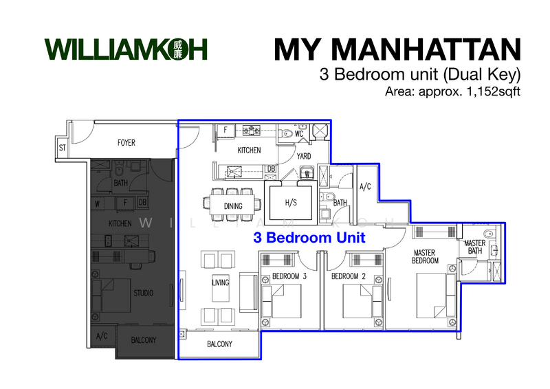 My Manhattan, 33 Simei Street 3, 3 Bedrooms, 1,152 sqft, Condominium For Rent, by William Koh, 500232088 - PropertyGuru.com.sg