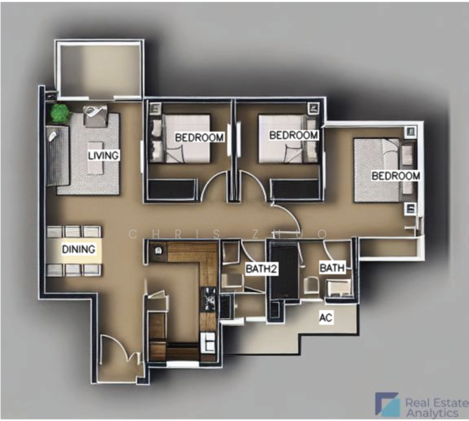 Blossom Residences, 30 Segar Road, 3 Bedrooms, 969 sqft, Condominium For Sale, by Chris Zhuo, 500232143 - PropertyGuru.com.sg