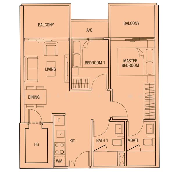 Midtown Residences, 1189 Upper Serangoon Road, 2 Bedrooms, 657 sqft, Condominium For Rent, by Michael Chin 陈俊雄, 500232145 - PropertyGuru.com.sg