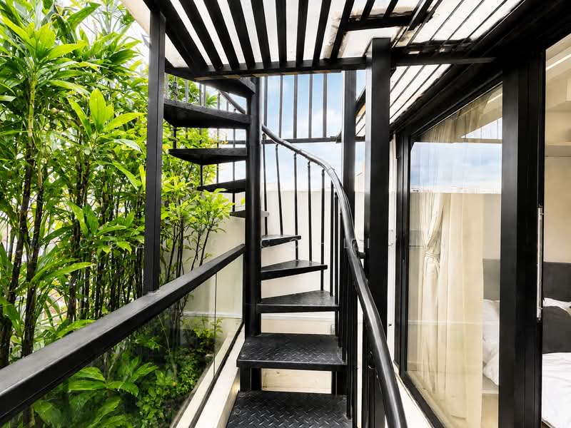 6 lorong 34 Geylang, , Studio, 646 sqft, Conservation House For Rent, by cozing co-living, 500232199 - spiral staircase to the rooftop terrace - PropertyGuru.com.sg