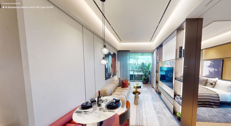 W Residences Marina View - Singapore, 22 Marina View, 1 Bedroom, 538 sqft, Condominium For Sale, by Maureen Kang, 500232798 - Living Room - PropertyGuru.com.sg