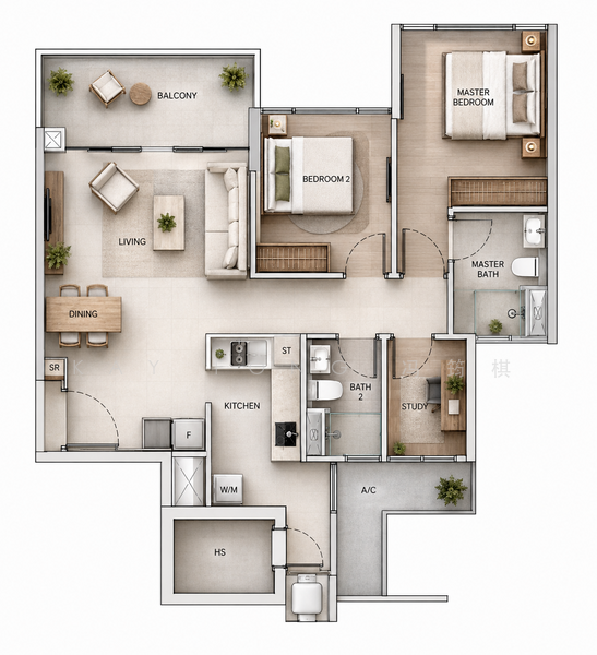 Riversails, 22 Upper Serangoon Crescent, 3 Bedrooms, 947 sqft, Condominium For Sale, by Kay Fong 冯筠棋, 500232886 - PropertyGuru.com.sg