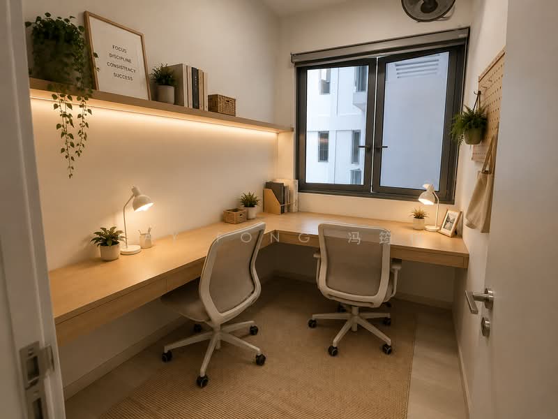 Riversails, 22 Upper Serangoon Crescent, 3 Bedrooms, 947 sqft, Condominium For Sale, by Kay Fong 冯筠棋, 500232886 - Study Room (AI generated) - PropertyGuru.com.sg