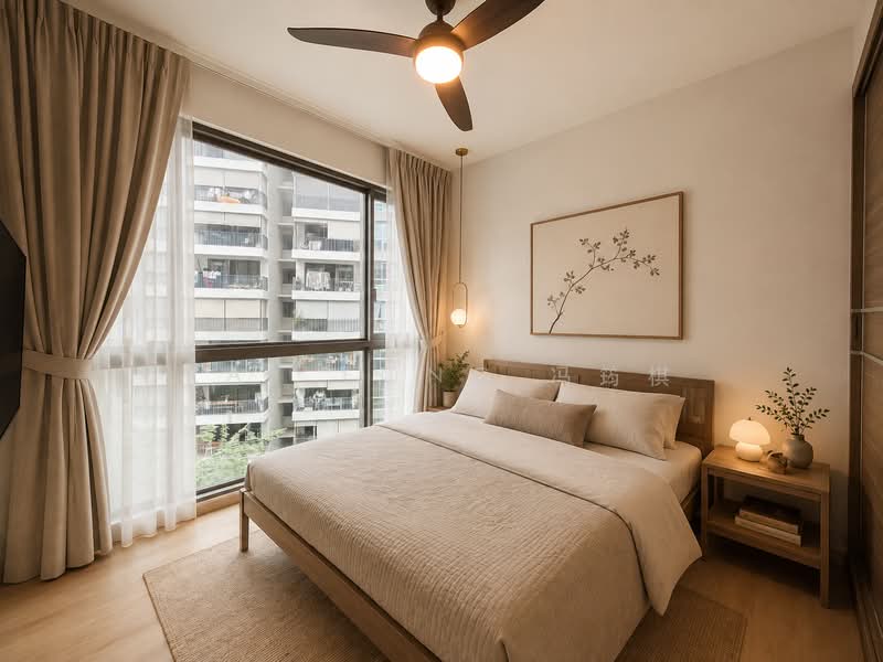 Riversails, 22 Upper Serangoon Crescent, 3 Bedrooms, 947 sqft, Condominium For Sale, by Kay Fong 冯筠棋, 500232886 - Master Bedroom (AI generated) - PropertyGuru.com.sg