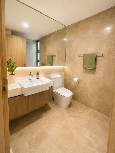 Caspian, 60 Lakeside Drive, 3 Bedrooms, 1,302 sqft, Condominium For Sale, by Valerie Lim, 500233088 - Bathroom - PropertyGuru.com.sg