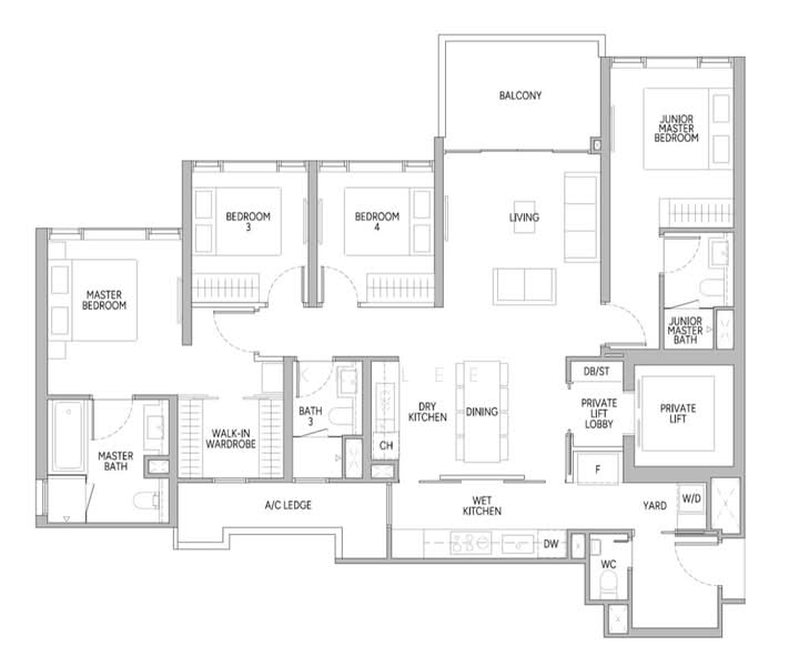 Union Square Residences, 28 Havelock Road,, 4 Bedrooms, 1,518 sqft, Condominium For Sale, by KK Lee, 500233206 - PropertyGuru.com.sg