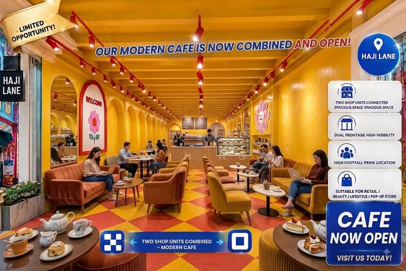 Shop unit at Haji Lane/ Arab Street, Haji Lane, Beach Road / Bugis / Rochor, 1,800 sqft, Shop / Shophouse For Rent, by Win Ng, 500233756 - AI generated - CommercialGuru.com.sg