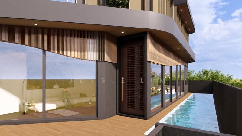 Rare! Exclusive Pair Brand New Semi-D with Pool, Lift Within 1km to Top School, Min to MRT, , 6 Bedrooms, 7,560 sqft, Semi-Detached House For Sale, by Jessie Lim, 500233820 - Living Room - PropertyGuru.com.sg