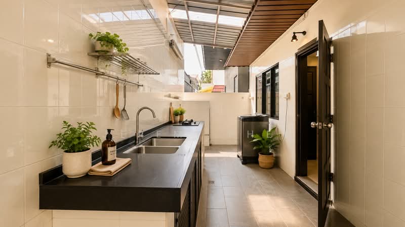 Serangoon Garden Estate 1 storey semi detached, Farleigh Ave, Portchester, Bridport, Cowdray, Huddington, 5 Bedrooms, 3,500 sqft, Semi-Detached House For Rent, by Jeremy Pher, 500234003 - Wet Kitchen - PropertyGuru.com.sg