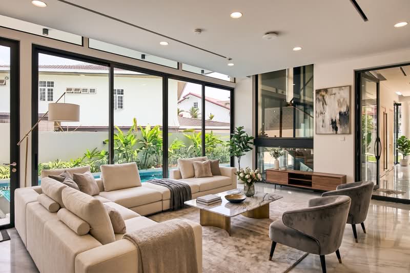 Open House!! A Pair of Brand New Detached Sat n Sun 12pm to 6pm from 15th Aug 2026, 27 CACTUS CRESCENT, Seletar / Yio Chu Kang, 7 Bedrooms, 10,000 sqft, Detached House For Sale, by Adrian Tan, 500234068 - Living Room - PropertyGuru.com.sg