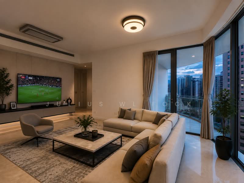 The Trillium, 118 Kim Seng Road, 2 Bedrooms, 1,399 sqft, Condominium For Rent, by Julius WL Fock, 500235805 - Living Room - PropertyGuru.com.sg