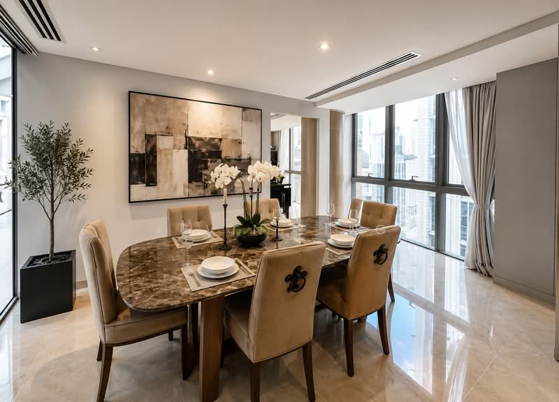 One Shenton, 1 Shenton Way, 4 Bedrooms, 6,080 sqft, Condominium For Sale, by Kevin Feng, 500235896 - Dining Room - PropertyGuru.com.sg