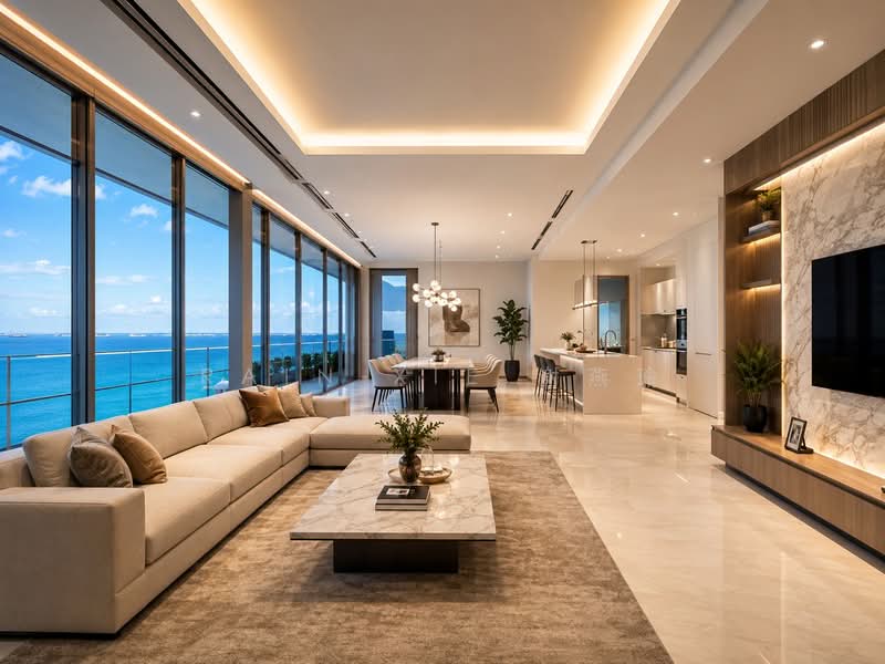 The Oceanfront @ Sentosa Cove, 283 Ocean Drive, 4 Bedrooms, 6,049 sqft, Condominium For Rent, by Rain Xie 谢燕瑜, 500236071 - Living Room - PropertyGuru.com.sg