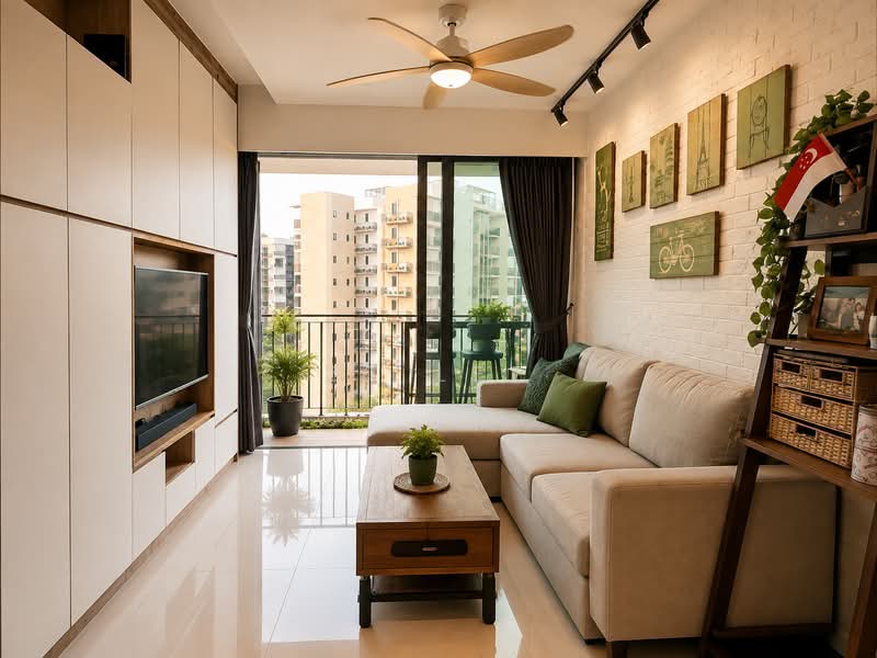 Esparina Residences, 113 Compassvale Bow, 2 Bedrooms, 829 sqft, Condominium For Sale, by ZT Lee, 500236455 - Living Room - PropertyGuru.com.sg
