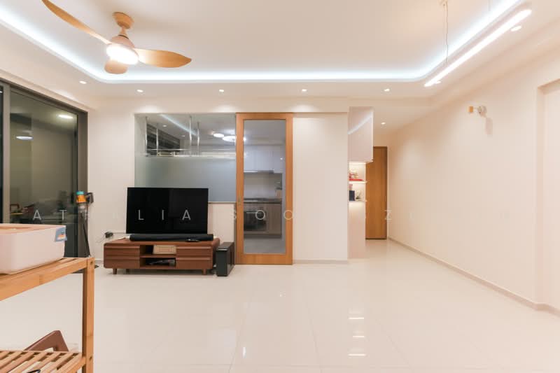 Rivercove Residences EC, 20 Anchorvale Ln, 3 Bedrooms, 1,076 sqft, Condominium For Rent, by Athalia Soon Sze Yin, 500236521 - Living Room - PropertyGuru.com.sg