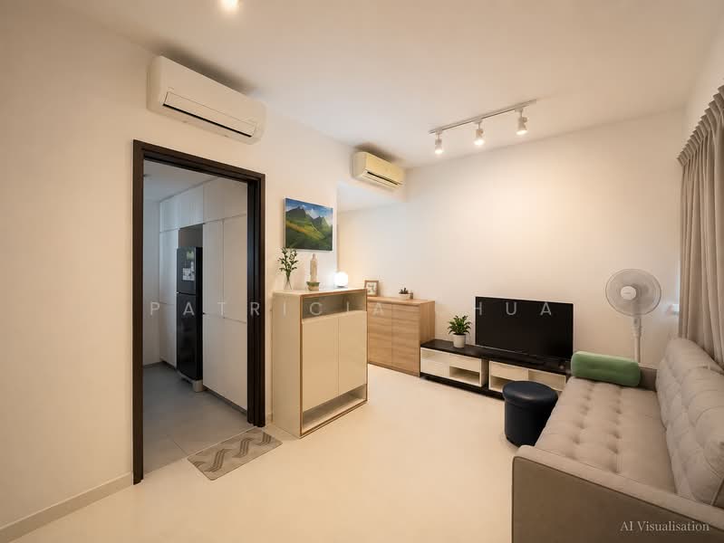 The Inflora, 63 Flora Drive, 2 Bedrooms, 743 sqft, Condominium For Sale, by Patricia Chua, 500236694 - Living Room - PropertyGuru.com.sg