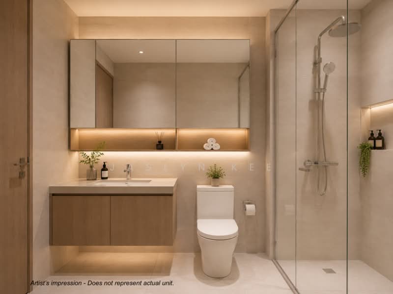 Sora, 73/74/76/78 Yuan Ching Road, 3 Bedrooms, 1,098 sqft, Condominium For Sale, by Jaslyn Kee, 500236706 - Bathroom - PropertyGuru.com.sg