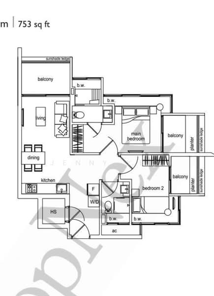 Newton Edge, 1 Makeway Ave, 2 Bedrooms, 753 sqft, Condominium For Rent, by Jenny YEO, 500237654 - PropertyGuru.com.sg