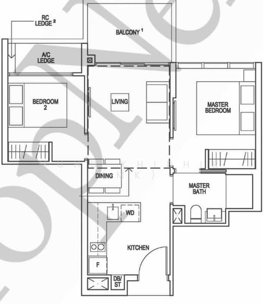 Riverfront Residences, 41 Hougang Avenue 7, 2 Bedrooms, 614 sqft, Condominium For Rent, by Muhd Khidhir (MK), 500237827 - PropertyGuru.com.sg