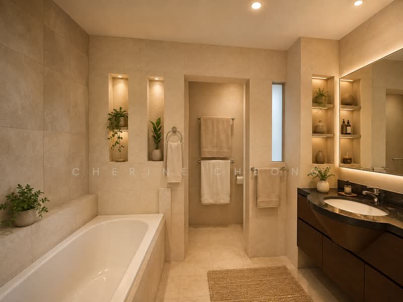 Hillington Green, 51 Hillview Avenue, 4 Bedrooms, 1,755 sqft, Condominium For Sale, by Cherine Cheong, 500238169 - Master Bathroom - Virtually staged ref - PropertyGuru.com.sg