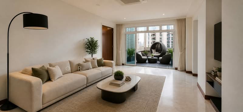 D'Grove Villas, 8A Orange Grove Road, 4 Bedrooms, 5,221 sqft, Condominium For Rent, by Torance Paul, 500238370 - Living Room - PropertyGuru.com.sg