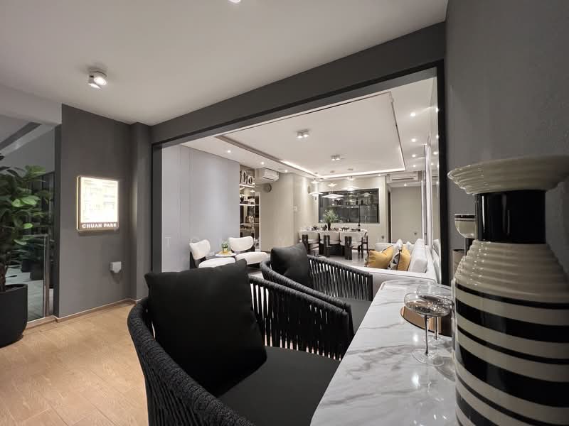 Chuan Park, 240 Lorong Chuan, 3 Bedrooms, 1,206 sqft, Condominium For Sale, by Tommy Lau, 500239172 - Living Room - PropertyGuru.com.sg