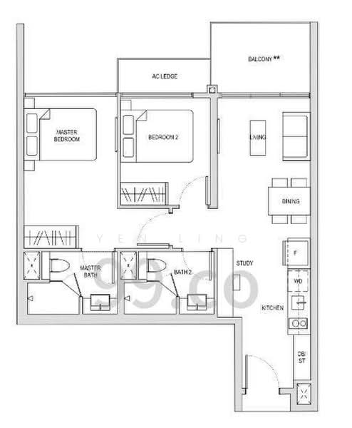 Affinity At Serangoon, 18 Serangoon North Avenue 1, 2 Bedrooms, 753 sqft, Condominium For Sale, by Yen Ling, 500239624 - PropertyGuru.com.sg
