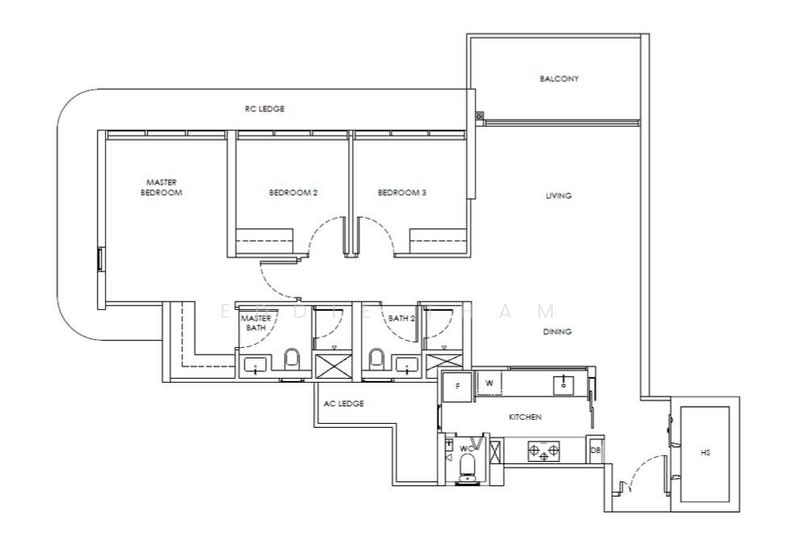 Directly Above MRT | 1km to 5 Pri Schools | Between 2 Major Malls | Direct Expressway Access, , 3 Bedrooms, 1,206 sqft, Condominium For Sale, by Eddie Tham, 500239644 - PropertyGuru.com.sg