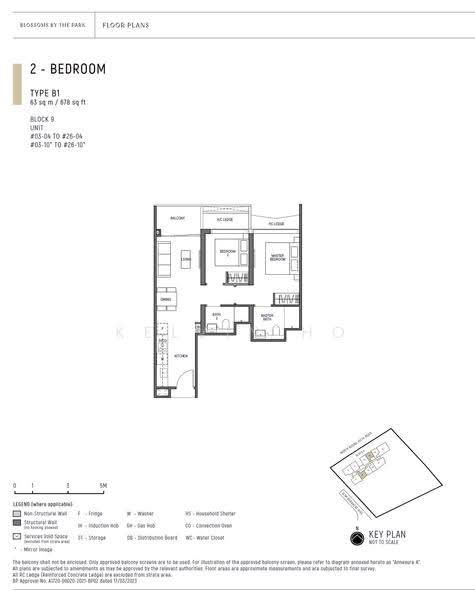 Blossoms By The Park, 9 Slim Barracks Rise, 2 Bedrooms, 678 sqft, Condominium For Sale, by Kelvin Ho, 500240012 - PropertyGuru.com.sg