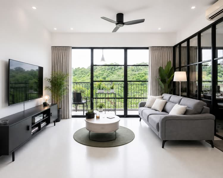 RARE FREEHOLD 1BR + STUDY @ WOODLEIGH | MOVE-IN READY, , 1 Bedroom, 667 sqft, Condominium For Sale, by Edwin Su, 500240921 - Living Room - PropertyGuru.com.sg