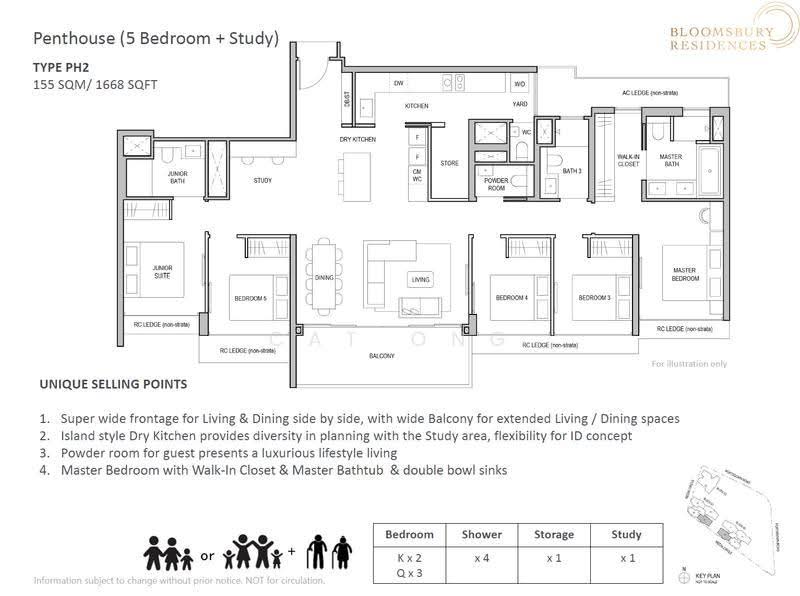 Bloomsbury Residences, 61 Media Circle, 5 Bedrooms, 1,668 sqft, Apartment For Sale, by Cat Ong, 500240947 - PropertyGuru.com.sg