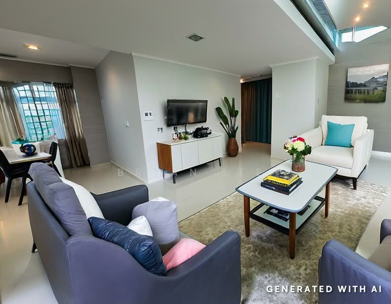 The Waterside, 9 Tanjong Rhu Road, 3 Bedrooms, 2,142 sqft, Condominium For Sale, by Bryan Lee, 500241239 - AI Generated Living Room - PropertyGuru.com.sg