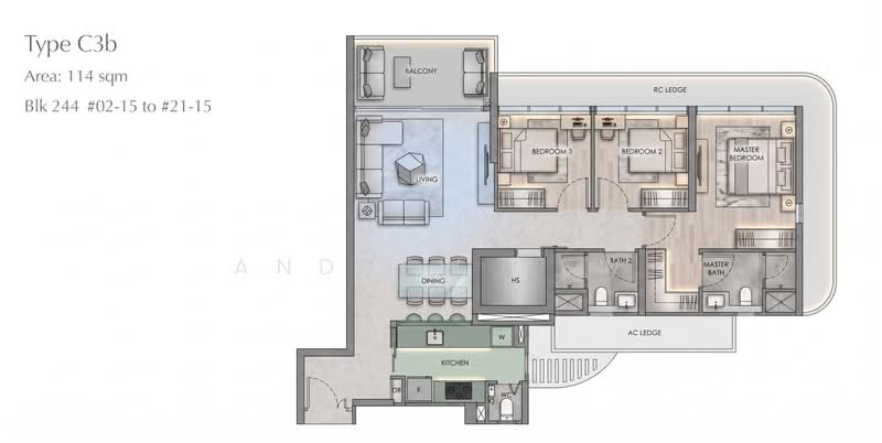 Chuan Park, 244 Lorong Chuan, Hougang / Punggol / Sengkang, 3 Bedrooms, 1,227 sqft, Condominium For Sale, by Andrew Yew, 500241258 - PropertyGuru.com.sg