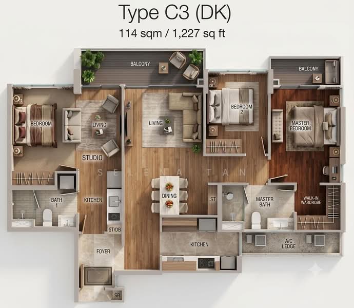 Riverparc Residence, 90 Punggol Drive, Hougang / Punggol / Sengkang, 3 Bedrooms, 1,227 sqft, Condominium For Sale, by Selena Tan, 500241506 - PropertyGuru.com.sg