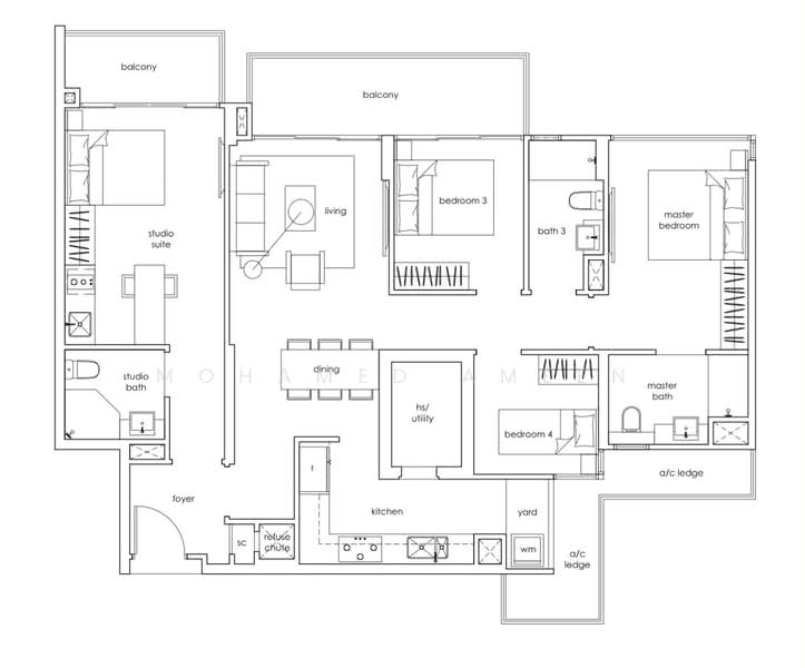 Heron Bay, Upper Serangoon View, 4 Bedrooms, 1,388 sqft, Condominium For Sale, by Mohamed Ameen, 500241509 - PropertyGuru.com.sg