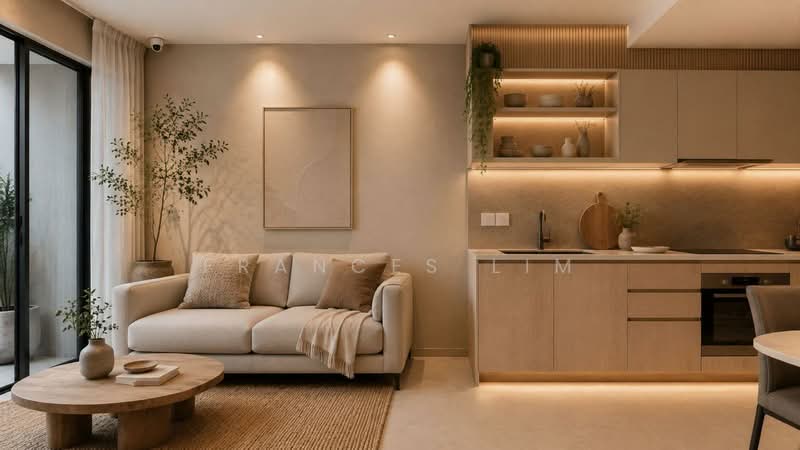 Riverfront Residences, 41 Hougang Avenue 7, 2 Bedrooms, 721 sqft, Condominium For Sale, by Frances Lim, 500241525 - Living Room - PropertyGuru.com.sg