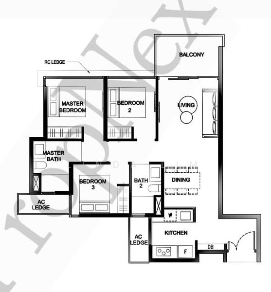 Kingsford Waterbay, 84 Upper Serangoon View, Hougang / Punggol / Sengkang, 3 Bedrooms, 893 sqft, Condominium For Sale, by Linda Lim, 500241740 - PropertyGuru.com.sg