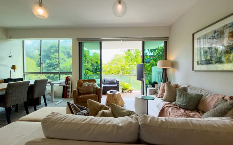 3-Bedroom Greenery Facing in One-north!, One-North, 3 Bedrooms, 1,324 sqft, Condominium For Rent, by Alexes Yan, 500242281 - Living Room - PropertyGuru.com.sg