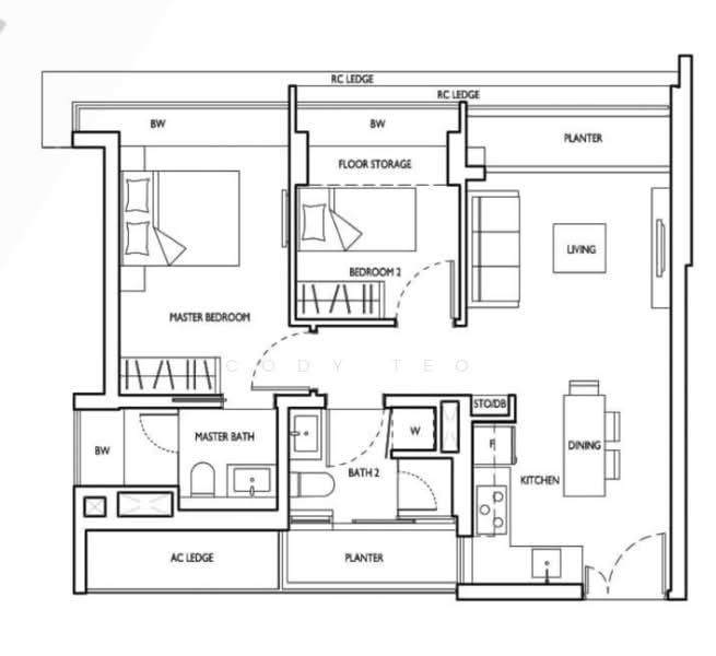 D'Nest, 129 Pasir Ris Grove, 2 Bedrooms, 753 sqft, Condominium For Sale, by Cody Teo, 500242569 - Master Bedroom - PropertyGuru.com.sg