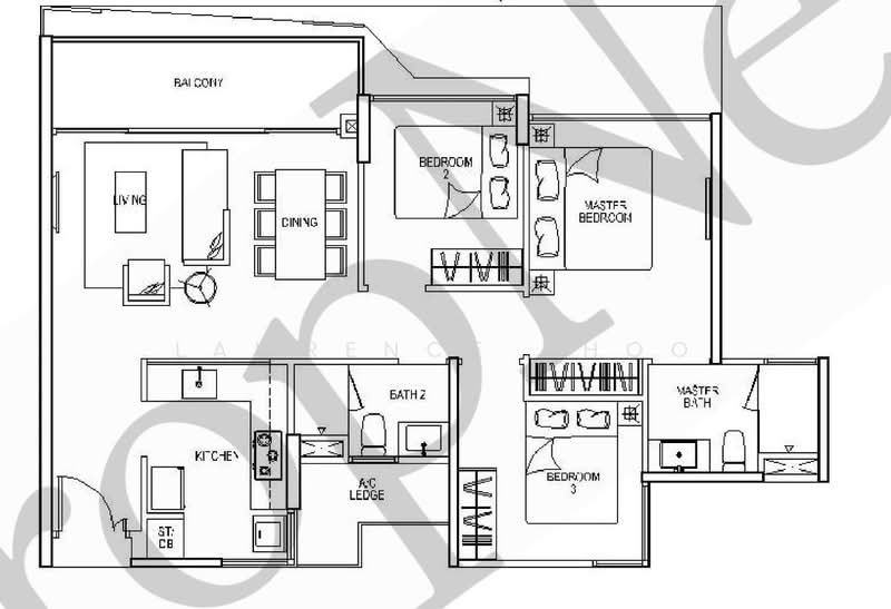 River Isles, 64 Edgedale Plains, 3 Bedrooms, 947 sqft, Condominium For Sale, by Lawrence Khoo, 500242675 - PropertyGuru.com.sg