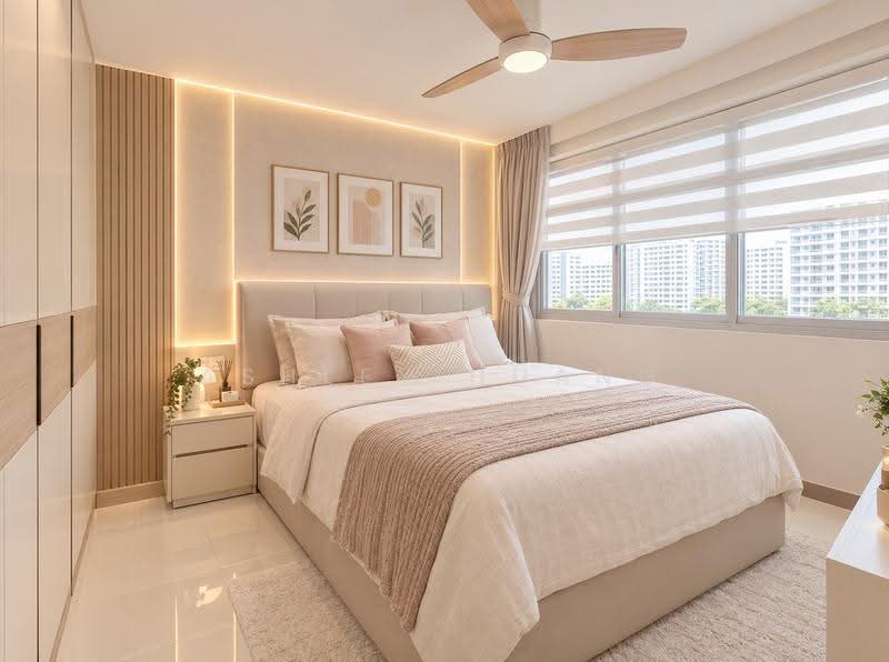 213A Punggol Walk, 213A Punggol Walk, Hougang / Punggol / Sengkang, 3 Bedrooms, 1,001 sqft, HDB Flat For Sale, by Ashley Huang, 500242850 - Master Bedroom AI image - PropertyGuru.com.sg